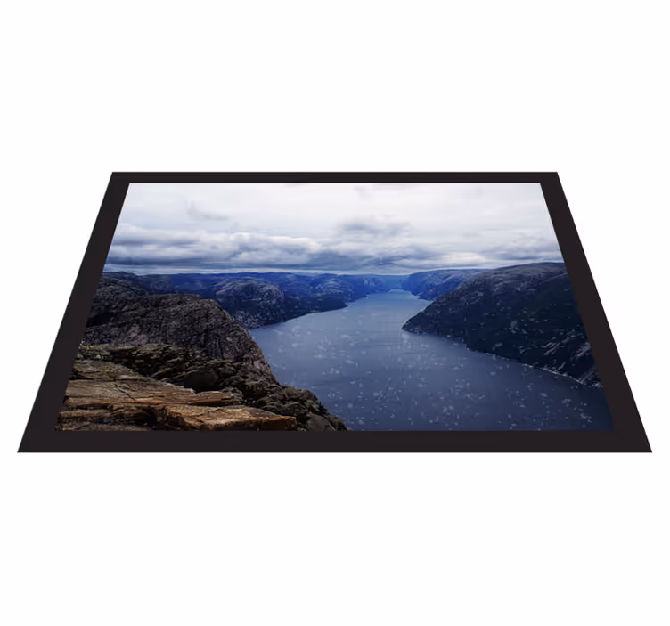 Norsko fjord modrá voda přírodní vinylový koberec - TenStickers