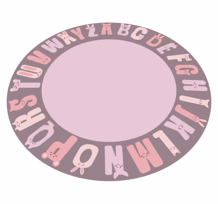 Kulatý koberec vinylové abecedy - TenStickers