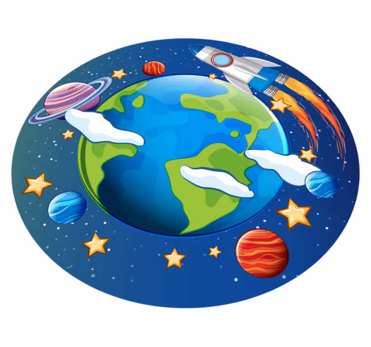 Oběžná dráha planet Vinylový koberec pro děti - TenStickers