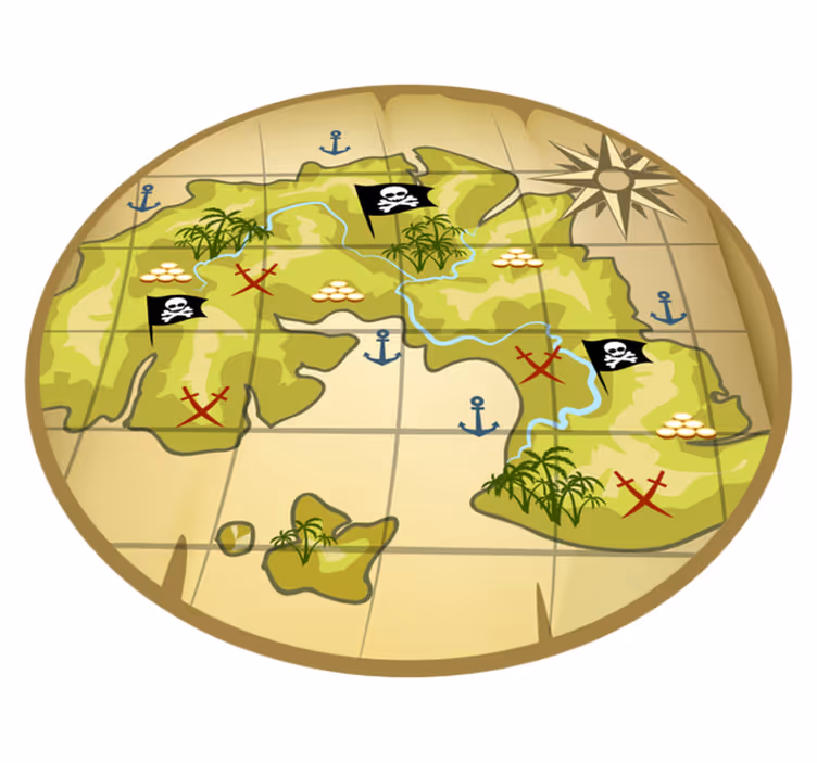 Dětský vinylový koberec pirátská mapa pokladu - TenStickers