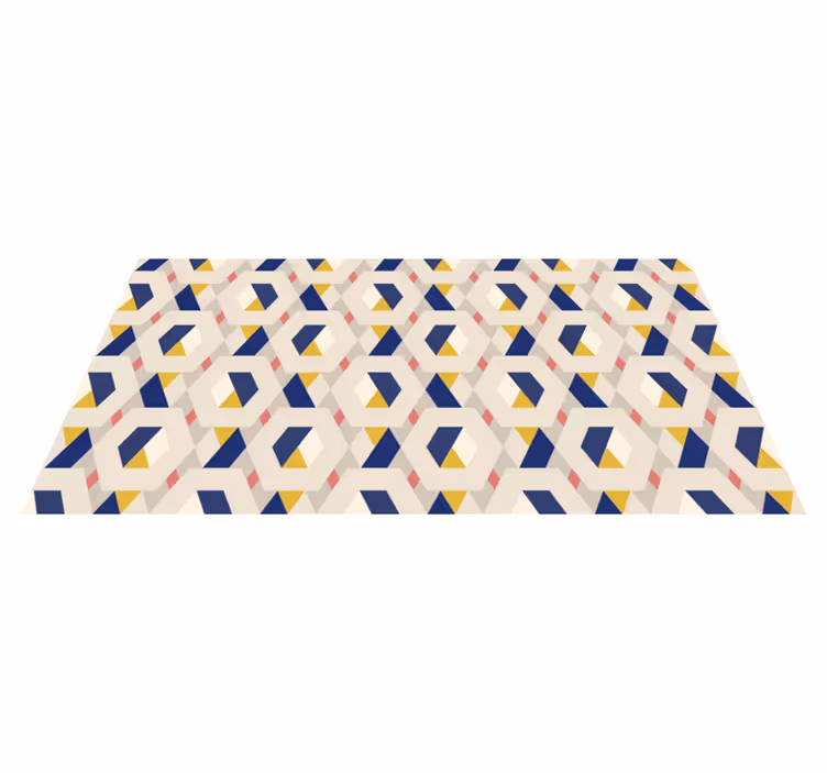 šestiúhelníkový geometrický motiv Moderní vinylový koberec - TenStickers