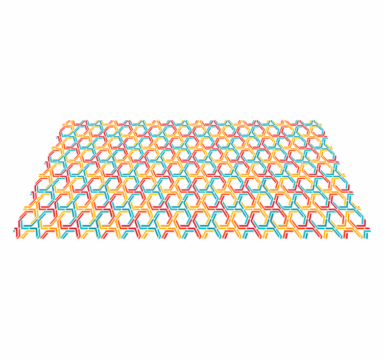 Barevné šestiúhelník vzor geometrické vinylové koberce - TenStickers
