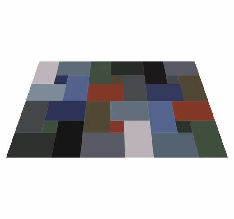 Geometrické bloky Geometrický vinylový koberec - TenStickers