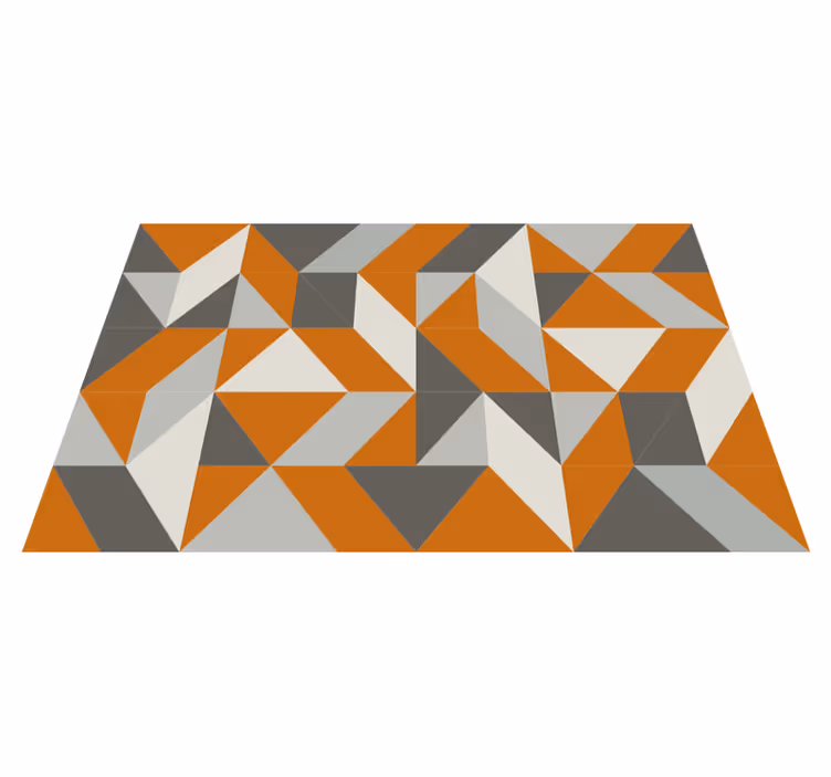 Oranžové a šedé abstraktní moderní geometrické koberce - TenStickers