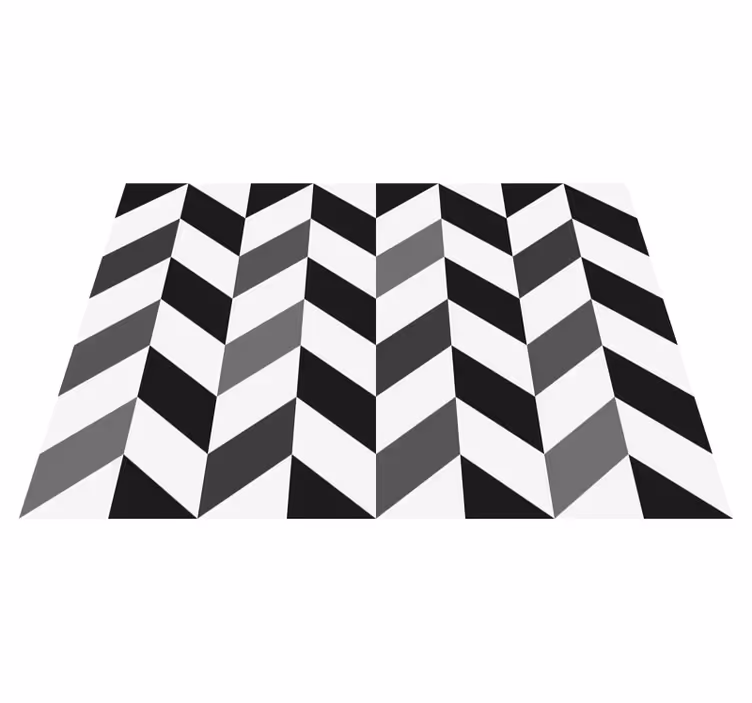 Chevronový kontrast Geometrický vinylový koberec - TenStickers