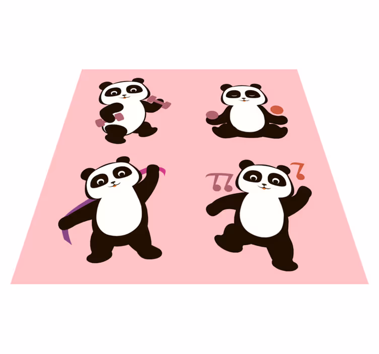 Taneční motiv pandy Vinylový koberec pro děti - TenStickers