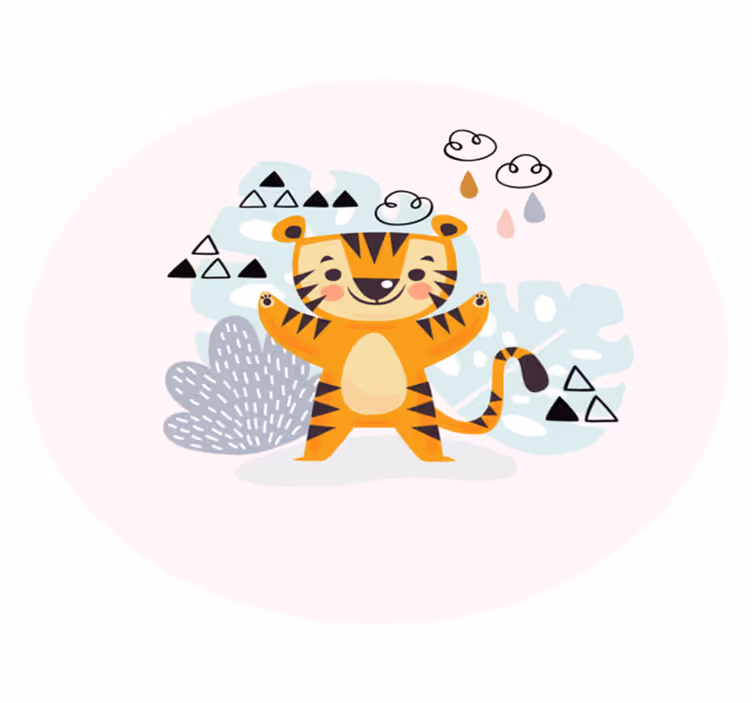 Veselý tygr Vinylový koberec do školky - TenStickers