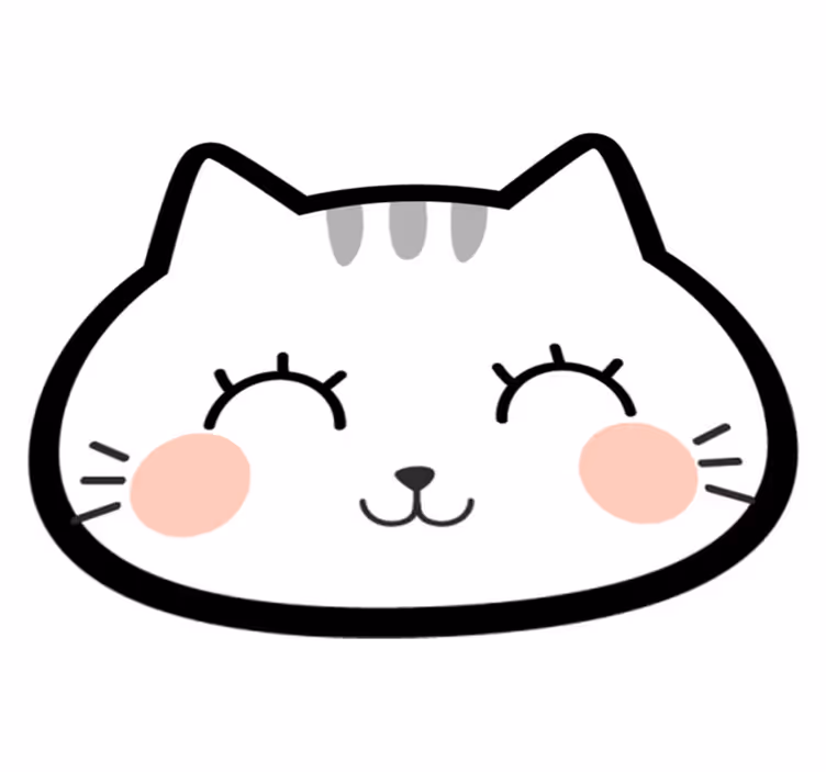 šťastný roztomilý kočičí vinylový koberec - TenStickers