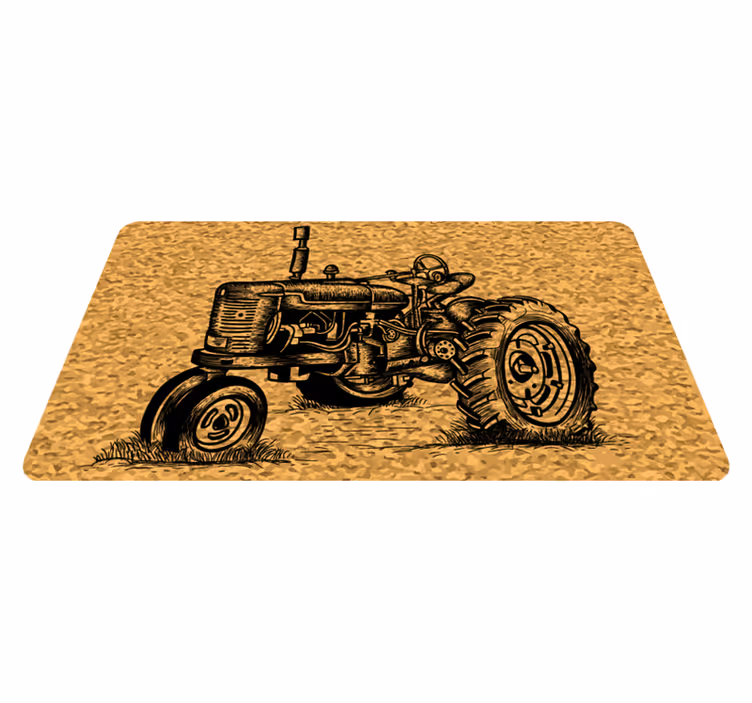 Traktor silueta moderní koberec - TenStickers
