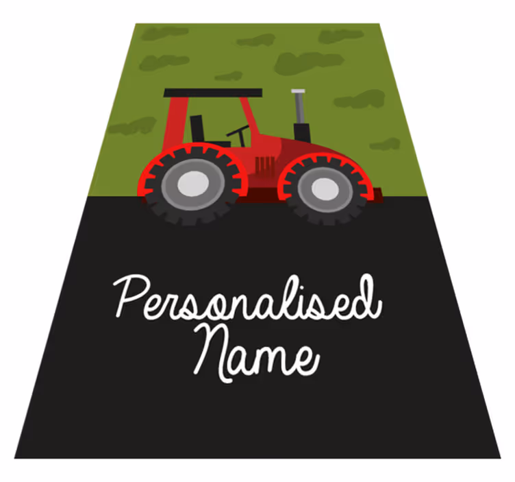 Zelený a černý traktor přizpůsobenávinylový koberec - TenStickers