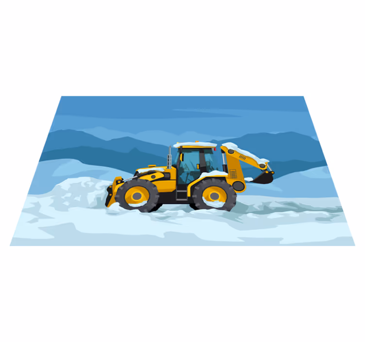 žlutý traktor realistický dětský vinylový koberec - TenStickers