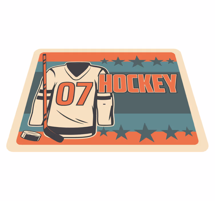 Lední hokej s hráči a hvězdami hrací vinylový koberec - TenStickers
