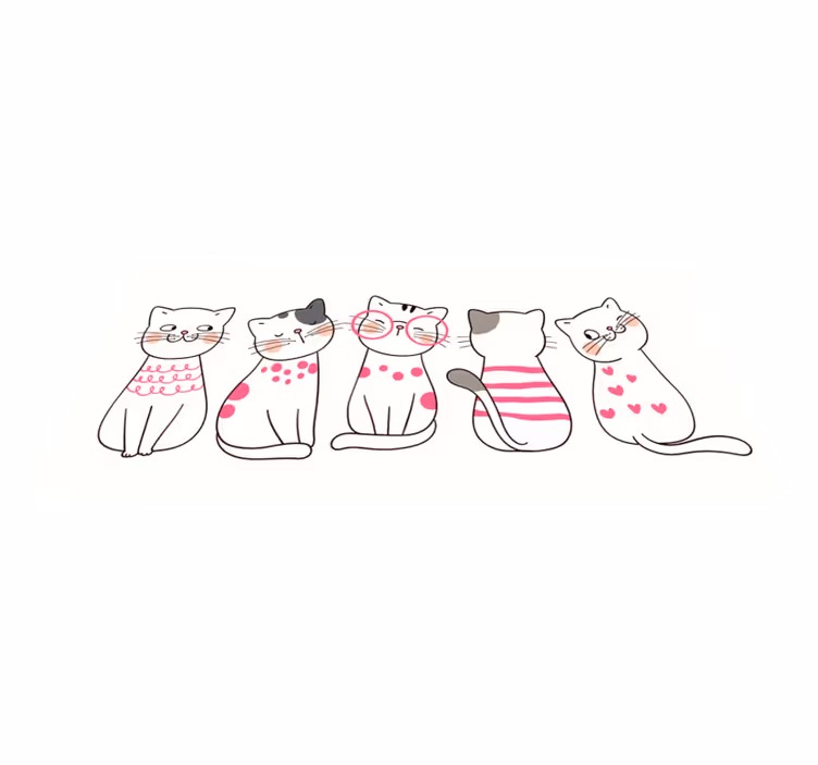 Hravé ilustrace koček Ostatní Vinylový koberec - TenStickers