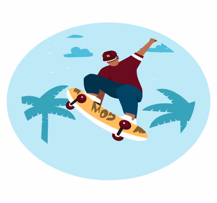 Skateboarding ilustrace Vinylový koberec pro teenagery - TenStickers