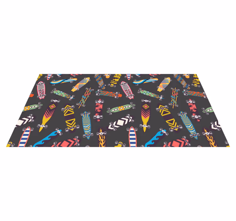 Vintage skateboardová kolekce teen vinylový koberec - TenStickers