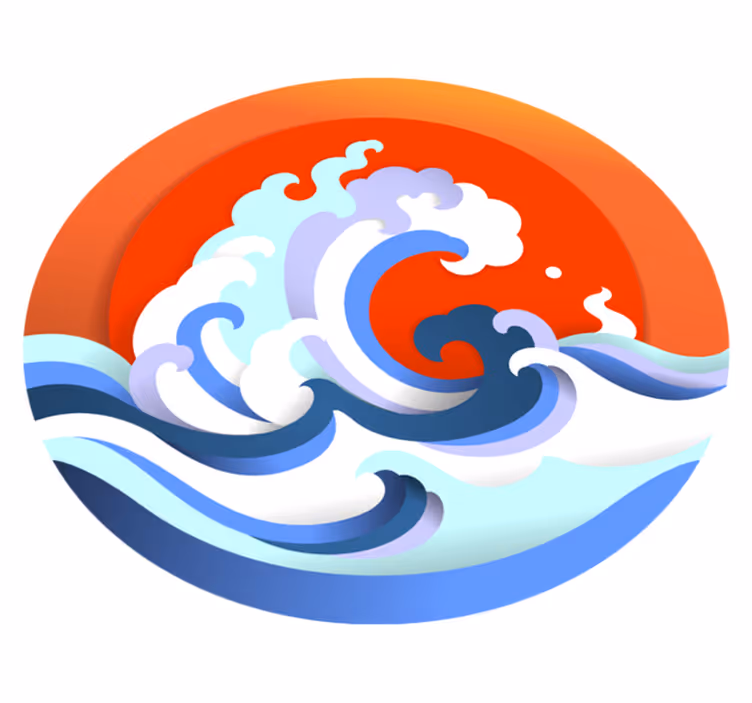 Vinylový koberec ze slunce a vlny - TenStickers