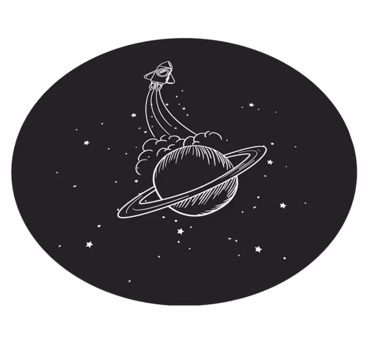 Raketa na oběžné dráze Vinylový koberec s hvězdami - TenStickers
