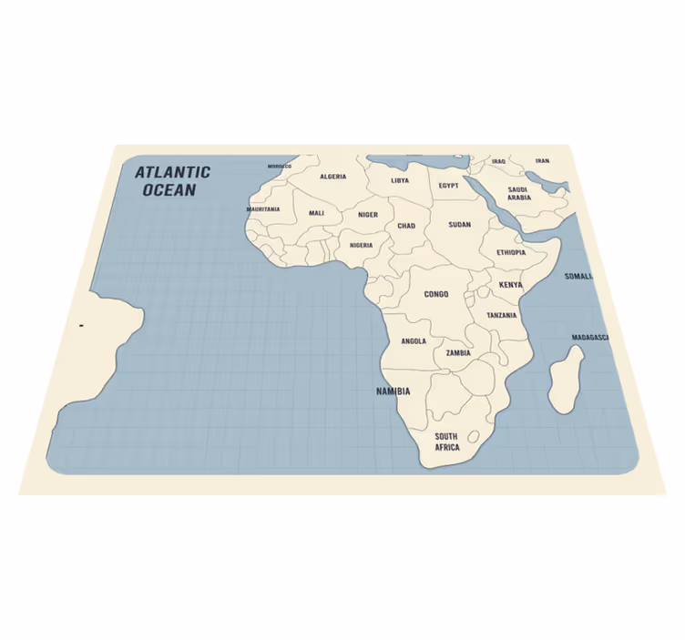 Mapa karty africké mapy světa koberec - TenStickers