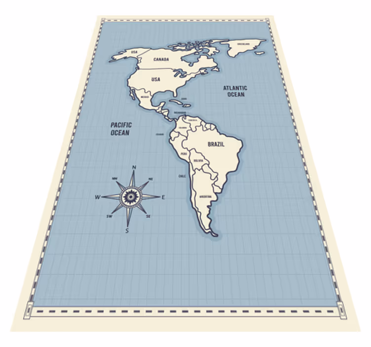 Mapa ameriky Vinylový koberec z celého světa - TenStickers