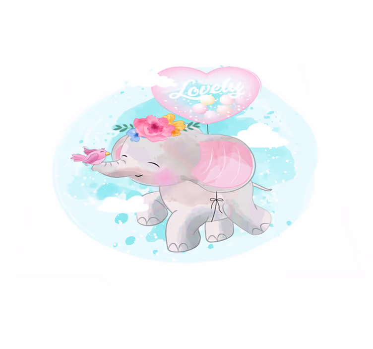 Dětská ilustrace slona Vinylový koberec do školky - TenStickers