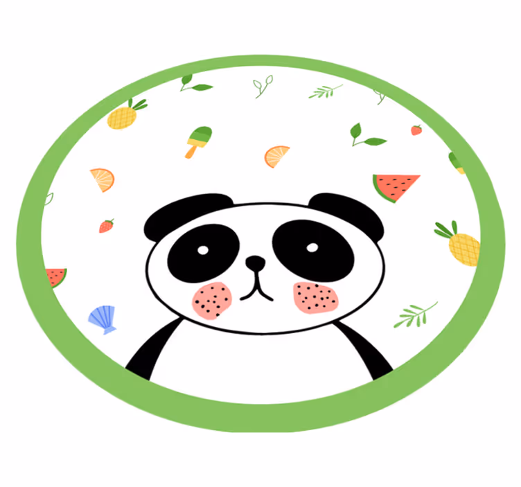Roztomilý kruh pandy Vinylový koberec pro děti - TenStickers