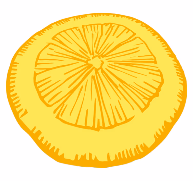 žlutý citrusový plátek Kuchyňský vinylový koberec - TenStickers
