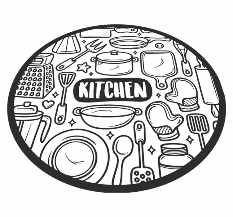 Základní grafika Kulatý vinylový koberec - TenStickers