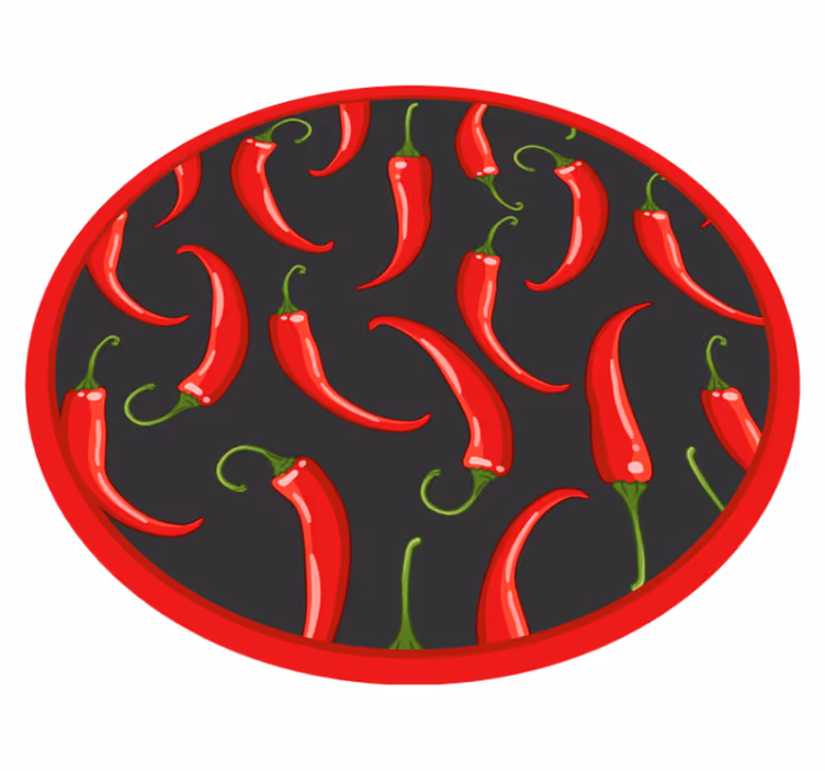 Red hot chilli papričky kuchyňské podlahové dlaždice - TenStickers