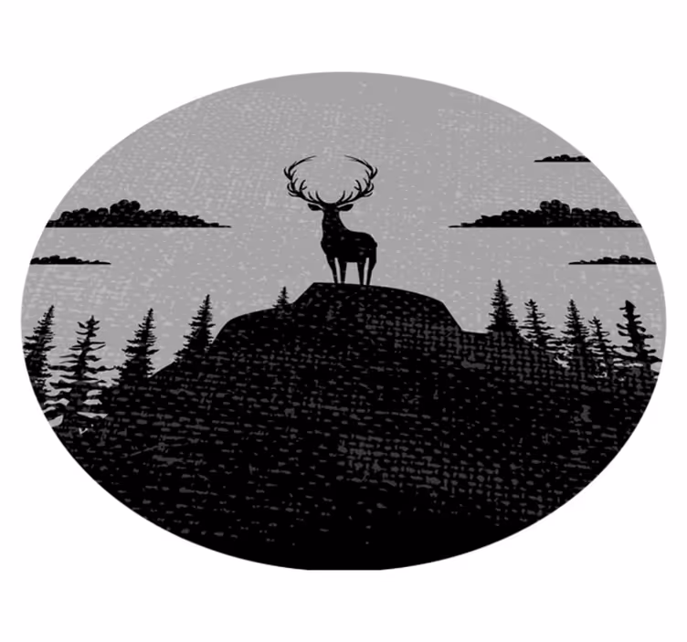 Majestátní silueta jelena Přírodní vinylový koberec - TenStickers