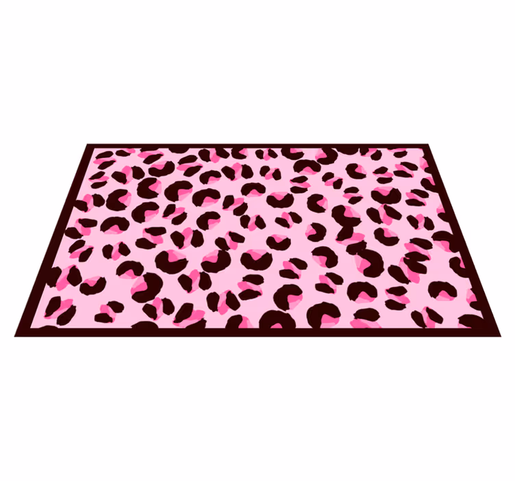 Růžový leopardí vzor Vinylový koberec se zvířecím potiskem - TenStickers