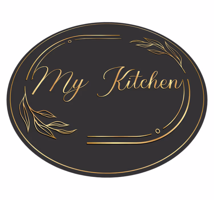 Moje kuchyň ve zlatém stylu Kuchyňský vinylový koberec - TenStickers