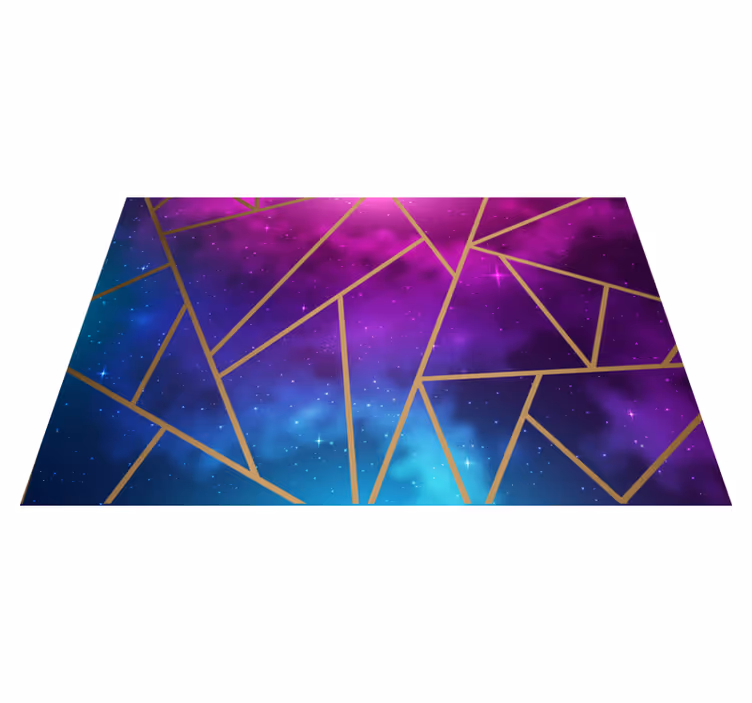 Kosmický modrý a fialový vzor Geometrický vinylový koberec - TenStickers