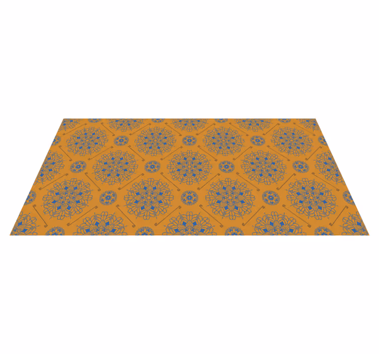Elegantní oranžový styl Mandala vinylový koberec - TenStickers