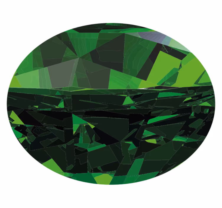 Geometrické zelené fazety Vinylový koberec s texturou - TenStickers