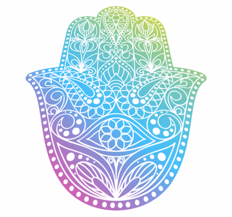 Gradientní ruka fátimy Mandala vinylový koberec - TenStickers