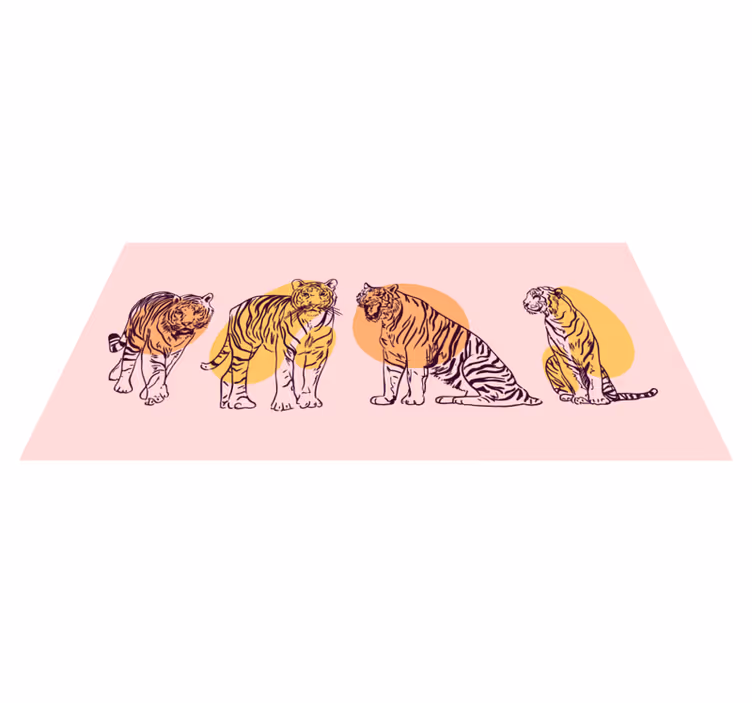 Zarámovaná ilustrace tygra Zvířecí vinylový koberec - TenStickers