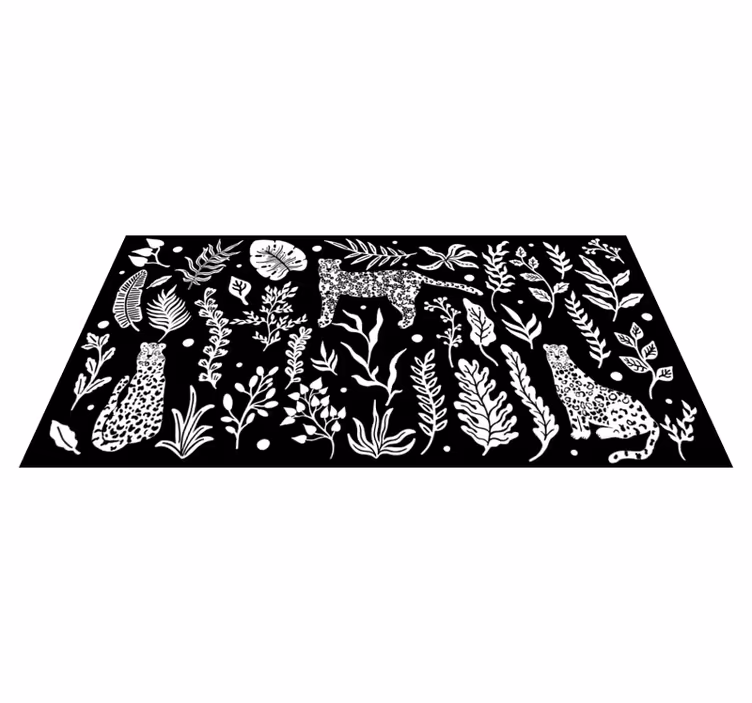 Monstera a leopardi Přírodní vinylový koberec - TenStickers