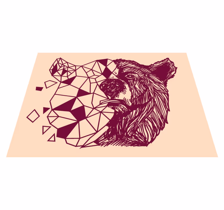 Geometrická medvědí hlava Zvířecí vinylový koberec - TenStickers