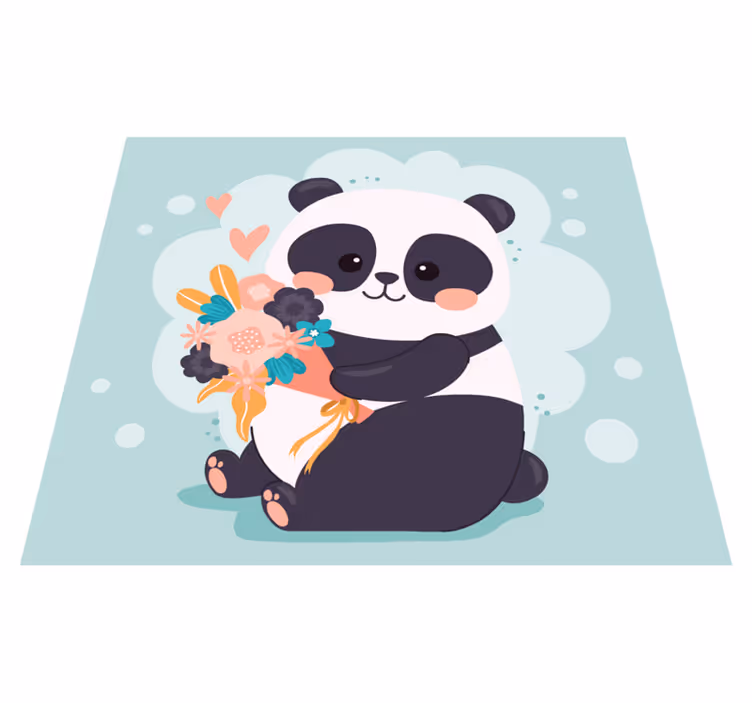 šťastný panda tvář zvířecí koberec - TenStickers