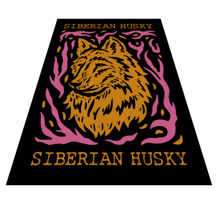 Portrét sibiřského huskyho Zvířecí vinylový koberec - TenStickers