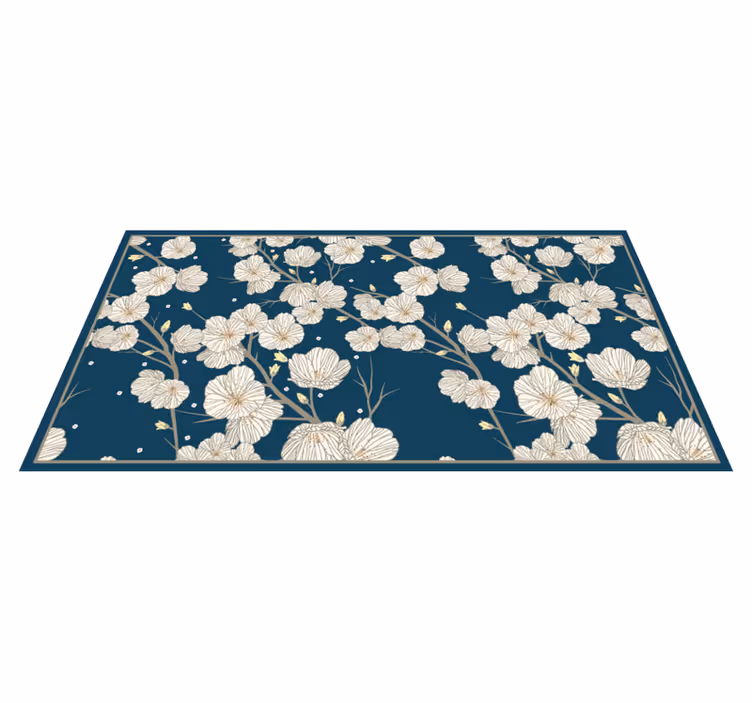 Květiny a větve přírodní vinylový koberec - TenStickers