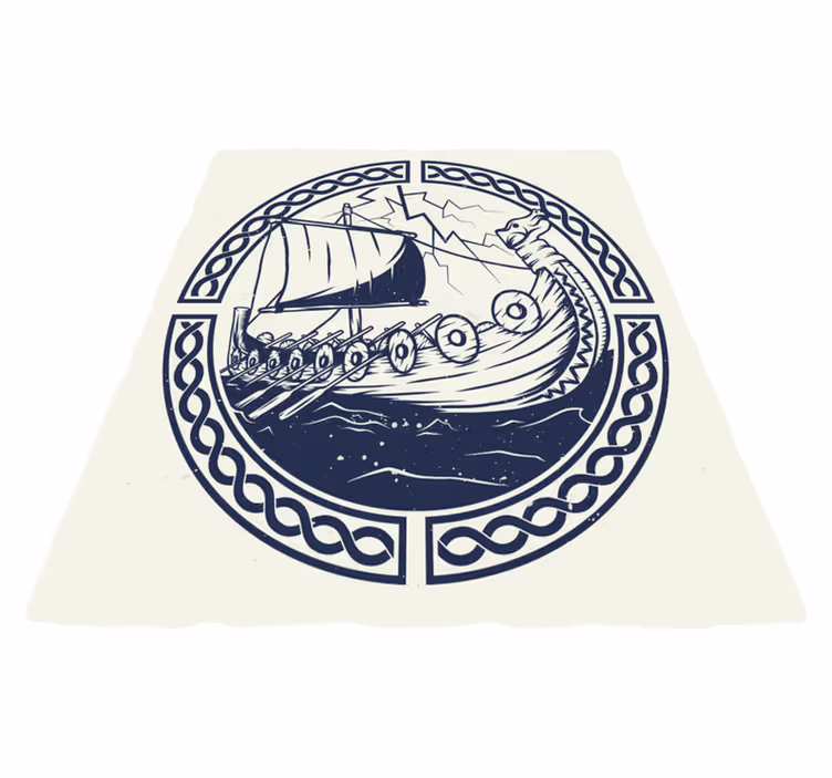 Dětský vinylový koberec vikingské lodě - TenStickers