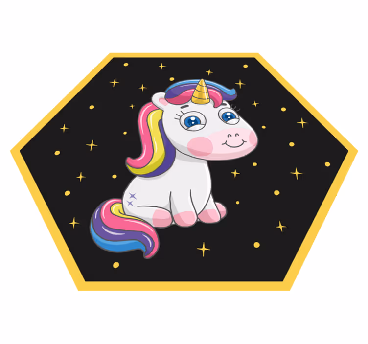 Jednorožec s dětským vinylovým kobercem - TenStickers