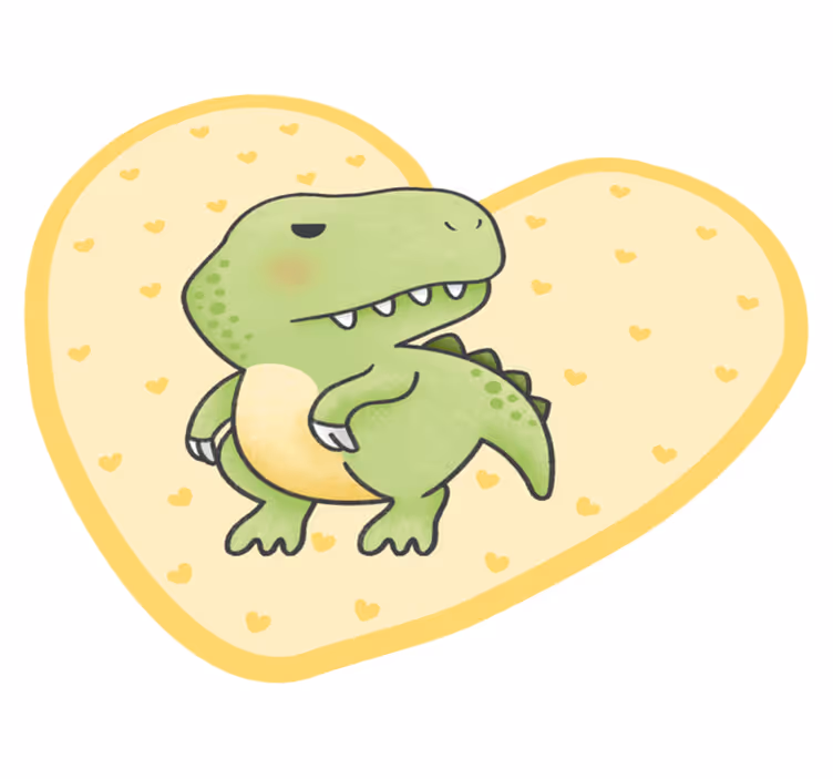 Dinosaurus ve tvaru srdce Vinylový koberec pro děti - TenStickers