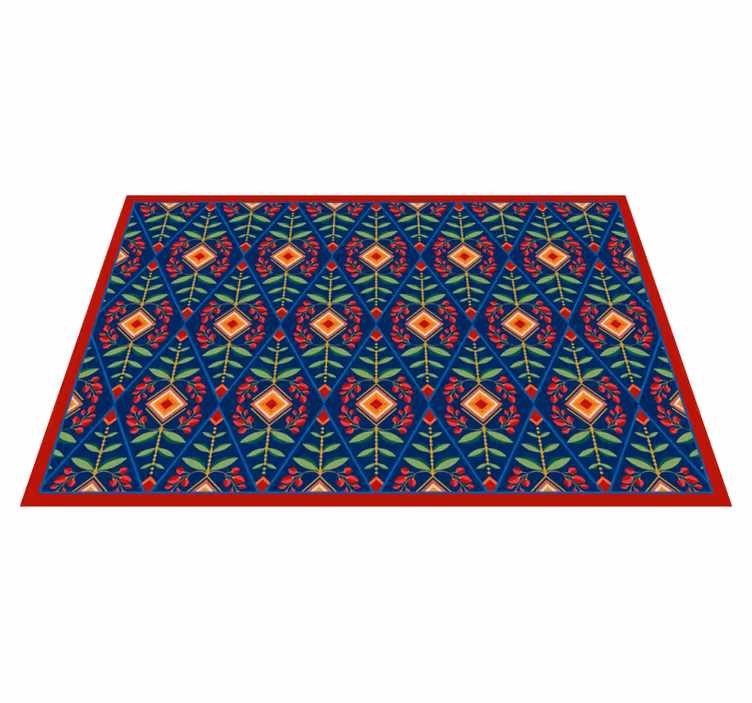 Botanická geometrická koncepce Geometrický vinylový koberec - TenStickers
