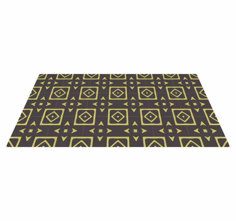 žlutý diamantový design Geometrický vinylový koberec - TenStickers