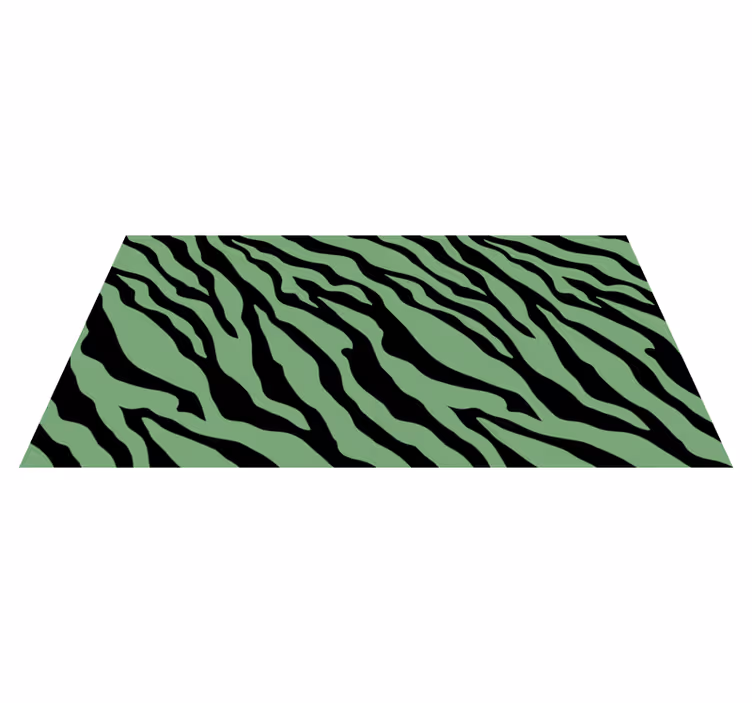 Zebra zelené pruhy Vinylový koberec se zvířecím potiskem - TenStickers