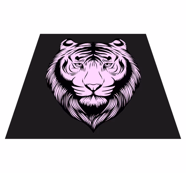 Divoký růžový tygr Zvířecí vinylový koberec - TenStickers