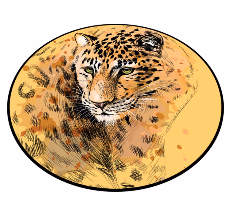 Leopardí obličej Zvířecí vinylový koberec - TenStickers