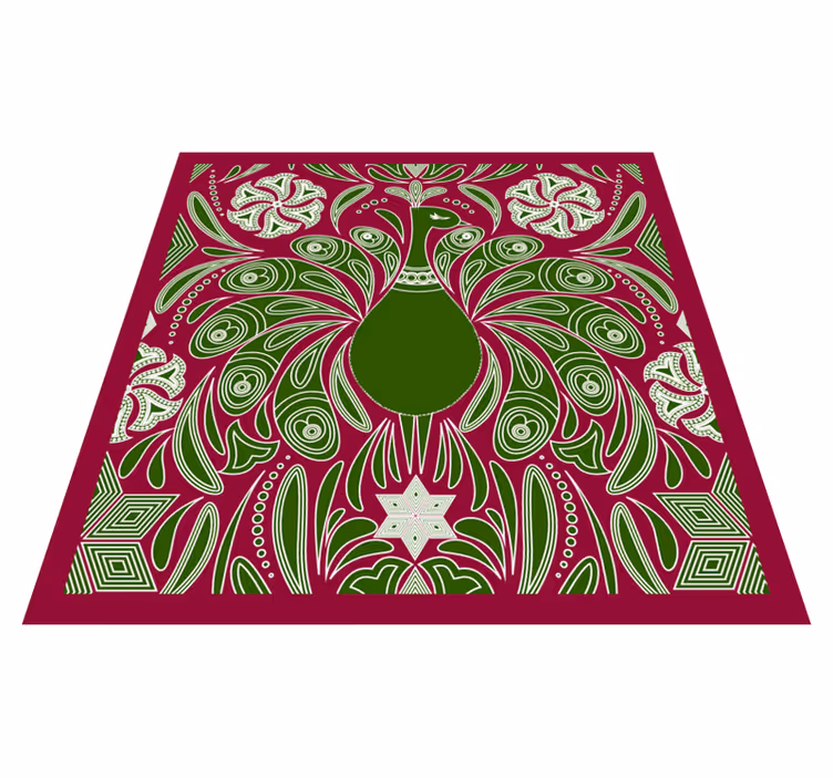 Elegantní páví vzor Zvířecí vinylový koberec - TenStickers